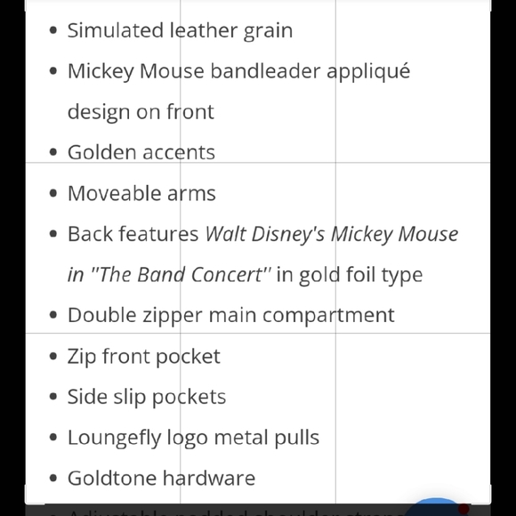 Walt Disney "In the Band Concert" Loungefly Backpack Disney100 - Picture 9 of 10